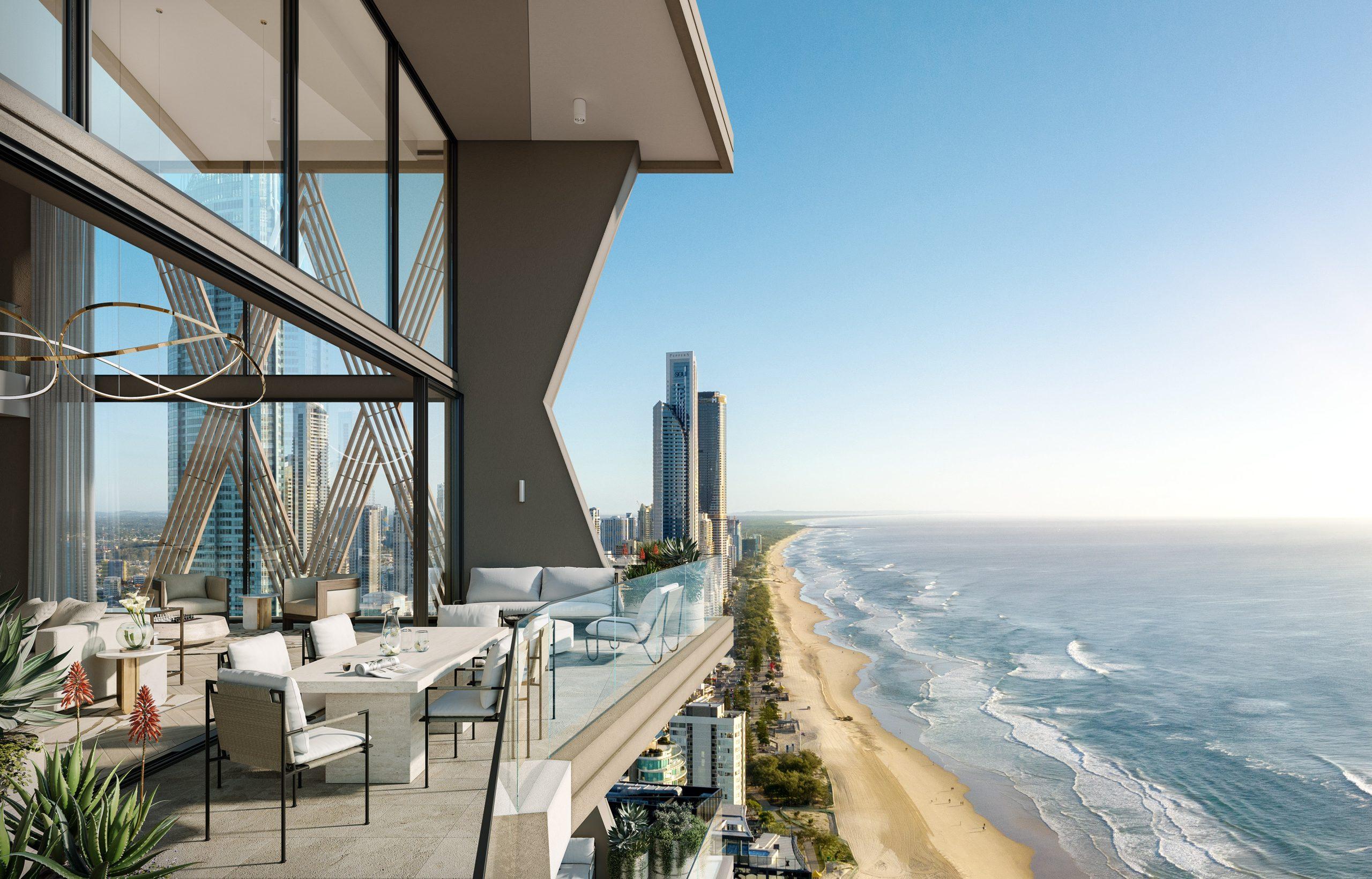 Premium full floor private residences & double storey penthouses on Goldcoast’s absolute beachfront hit the market for the first time